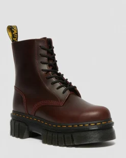 Cheap Audrick Brando Leren Platform Veterlaarzen WOMENS Veterlaarzen|Platform Laarzen