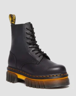 Discount Audrick Leren Platform Veterlaarzen met Contrasterende Zool WOMENS Veterlaarzen|Enkellaarzen
