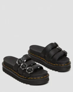 Best Sale Blaire Bloemengesp Leren Slide Sandalen WOMENS Slippers|Lichte Sandalen