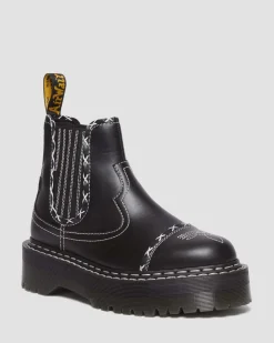 Clearance 2976 Contrasterende Steek Leren Chelsea Laarzen Originals|Nieuw Binnen