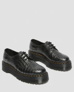 Flash Sale 1461 Croc Emboss Leren Platform Schoenen WOMENS Platform Schoenen