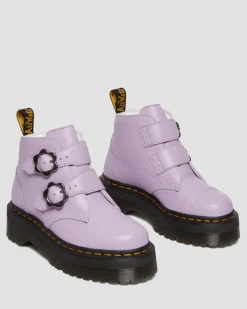 Cheap Devon Bloemengesp Gemalen Nappa Leren Platformlaarzen WOMENS Dames Sale|Zachte Leren Laarzen