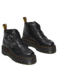 Fashion Devon Bloemengesp Gemalen Nappa Leren Platformlaarzen WOMENS Zachte Leren Laarzen