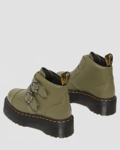 Fashion Devon Bloemengesp Gemalen Nappa Leren Platformlaarzen WOMENS Zachte Leren Laarzen