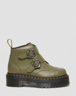 Fashion Devon Bloemengesp Gemalen Nappa Leren Platformlaarzen WOMENS Zachte Leren Laarzen