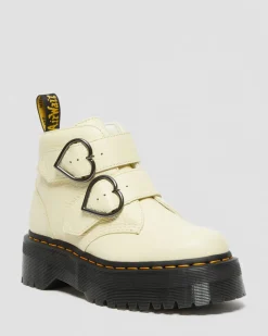 New Devon Heart Leren Platform Laarzen WOMENS Dames Sale|Enkellaarzen