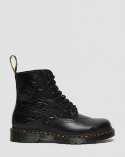 Discount 1460 Flames Emboss Leren Veterlaarzen WOMENS Enkellaarzen|Veterlaarzen