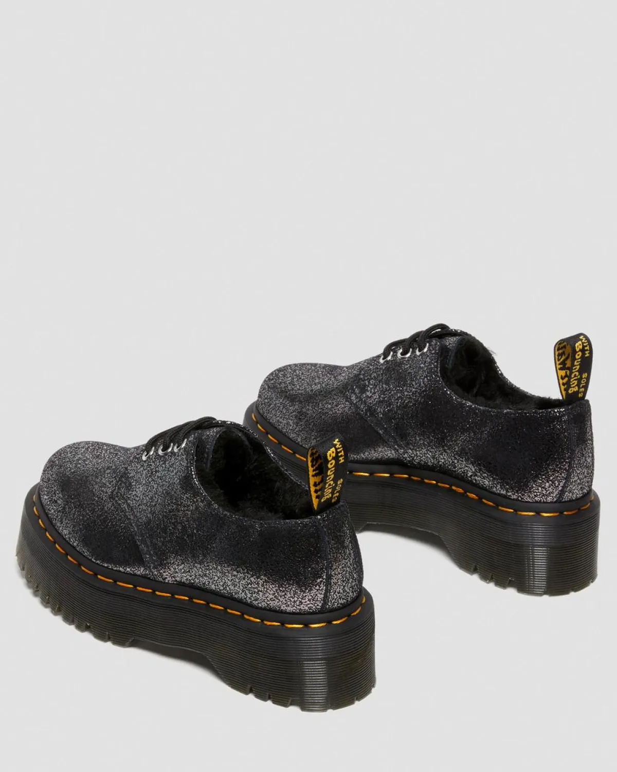 New 1461 Imitatiebont Gevoerde Metallic Leren Platform Schoenen WOMENS Dames Sale|Schoenen
