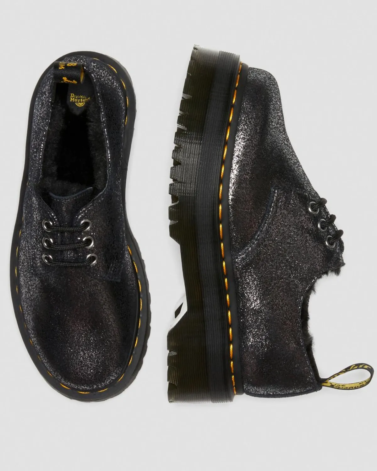 New 1461 Imitatiebont Gevoerde Metallic Leren Platform Schoenen WOMENS Dames Sale|Schoenen
