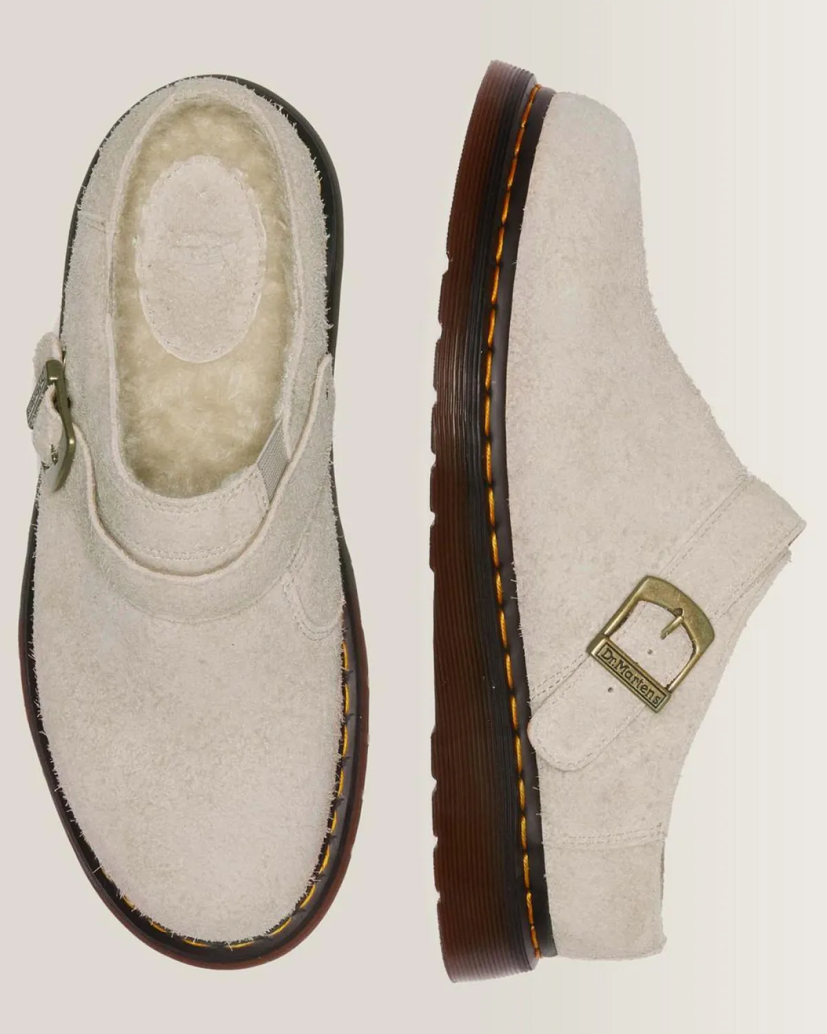 Best Isham Imitatie Schapenvacht Gevoerde Suède Mules UNISEX Suède|Nieuw Binnen