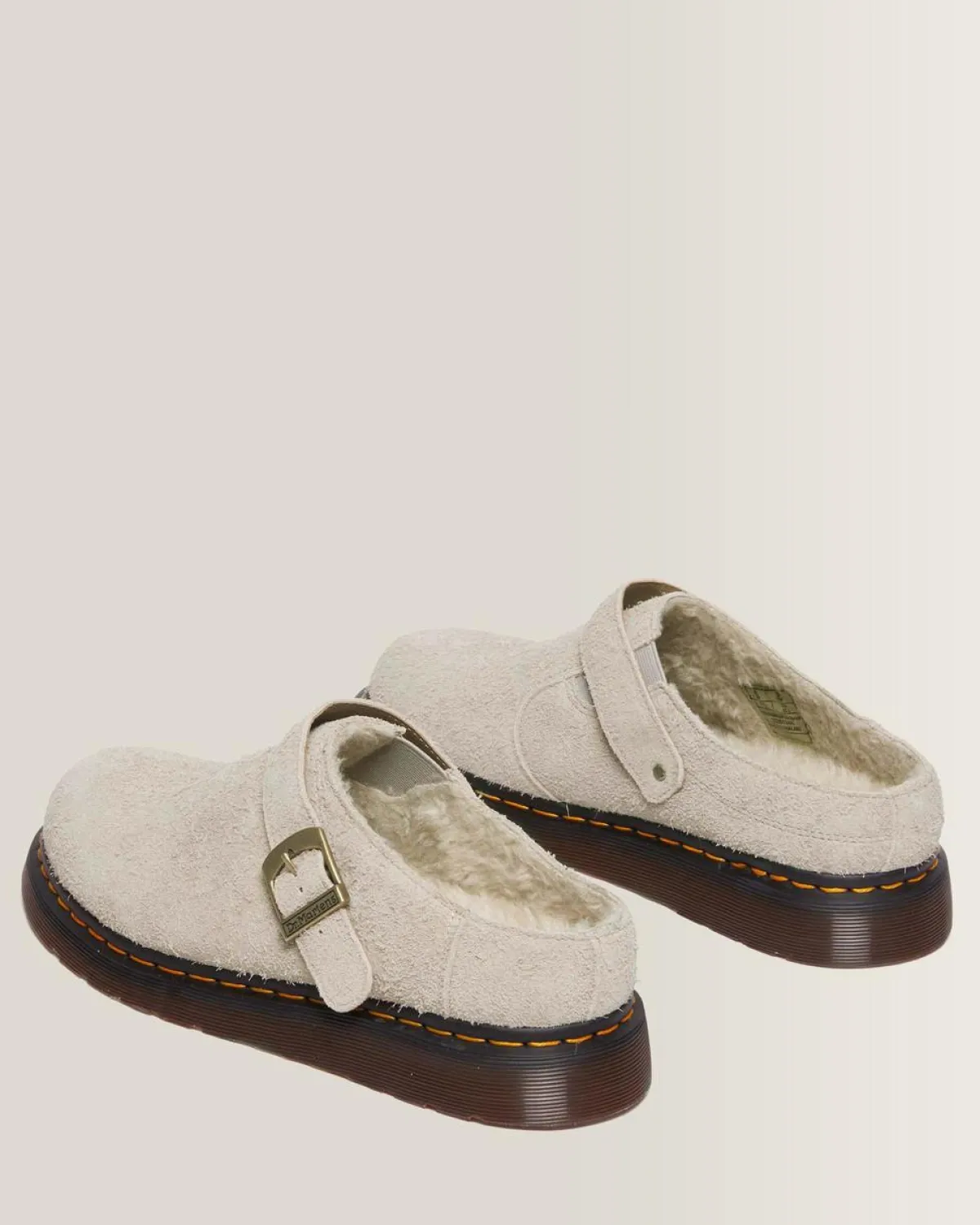 Best Isham Imitatie Schapenvacht Gevoerde Suède Mules UNISEX Suède|Nieuw Binnen