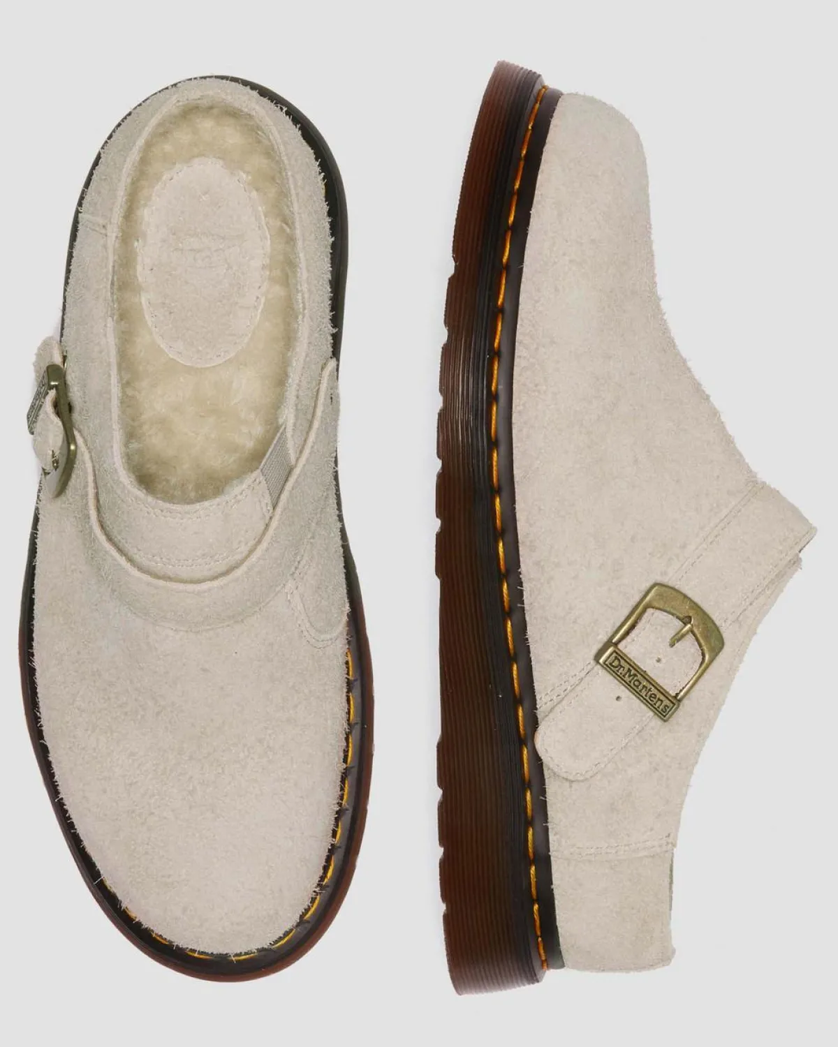 Best Isham Imitatie Schapenvacht Gevoerde Suède Mules UNISEX Suède|Nieuw Binnen