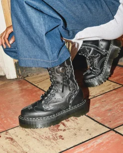 Cheap Jadon Hi Contrasterende Steek Leren Platform Laarzen Nieuw Binnen|Trending Stijlen