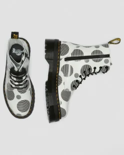 Hot Jadon Polka Dot Smooth Leren Platform Laarzen WOMENS Platform Laarzen|Enkellaarzen