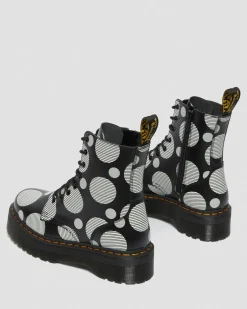 Clearance Jadon Polka Dot Smooth Leren Platform Laarzen WOMENS Platform Laarzen|Enkellaarzen