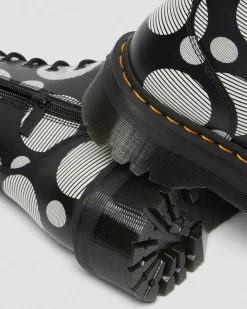 Clearance Jadon Polka Dot Smooth Leren Platform Laarzen WOMENS Platform Laarzen|Enkellaarzen