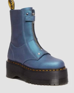 Store Jetta Hi Max Metallic Leren Platform Laarzen WOMENS Dames Sale|Hoge Laarzen