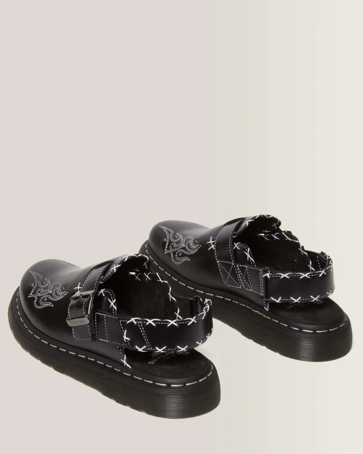 Cheap Jorge Contrasterende Steek Leren Mules Nieuw Binnen|Sandalen