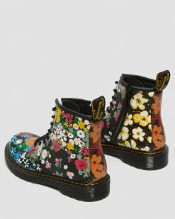 Clearance Junior 1460 Floral Mash Up Hydro Leren Veterlaarzen UNISEX Sale Voor Kinderen|Meisjes Schoolschoenen