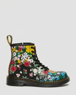Clearance Junior 1460 Floral Mash Up Hydro Leren Veterlaarzen UNISEX Sale Voor Kinderen|Meisjes Schoolschoenen
