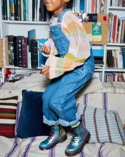 Best Sale Junior 1460 Regenboog Gekreukte Leren Veterlaarzen UNISEX Sale Voor Kinderen|Laarzen