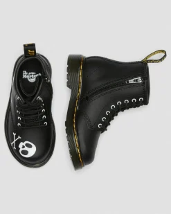 New Junior 1460 Skull & Bones snørestøvler i læder Sale Voor Kinderen