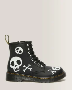Cheap Junior 1460 Skull & Bones snørestøvler i læder Sale Voor Kinderen