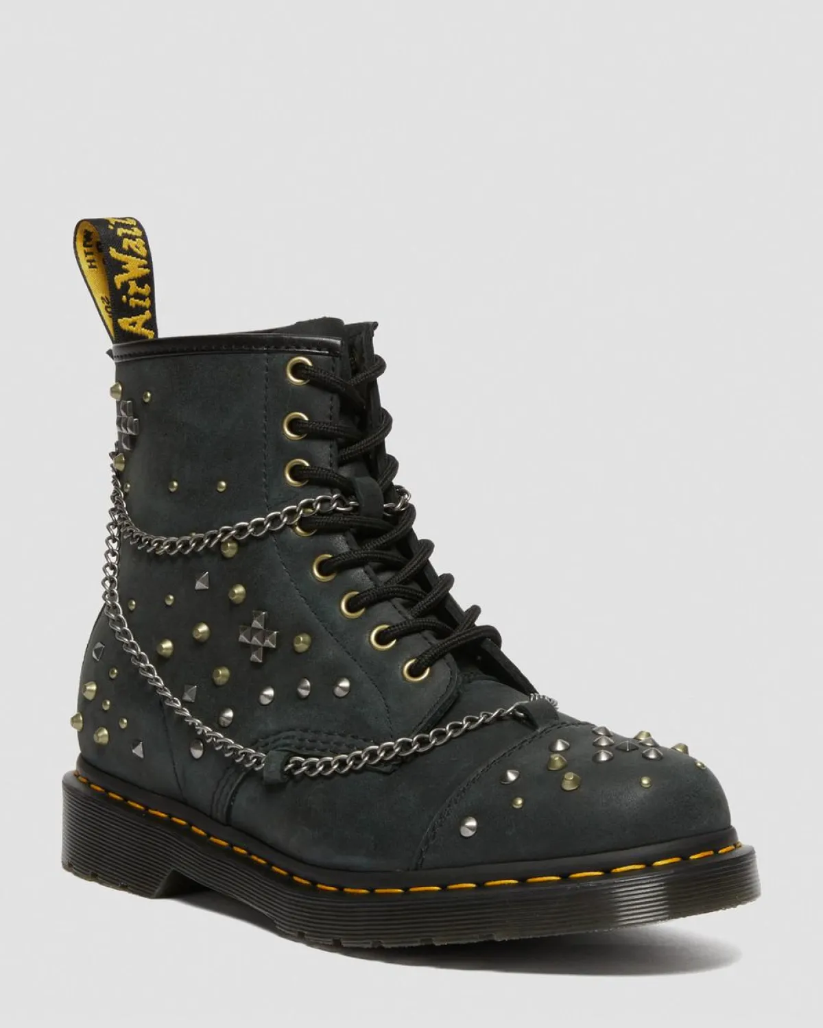 Cheap 1460 Ketting met Studs Leren Veterlaarzen UNISEX Enkellaarzen|Veterlaarzen