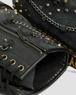 Cheap 1460 Ketting met Studs Leren Veterlaarzen UNISEX Enkellaarzen|Veterlaarzen