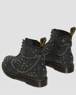 Cheap 1460 Ketting met Studs Leren Veterlaarzen UNISEX Enkellaarzen|Veterlaarzen