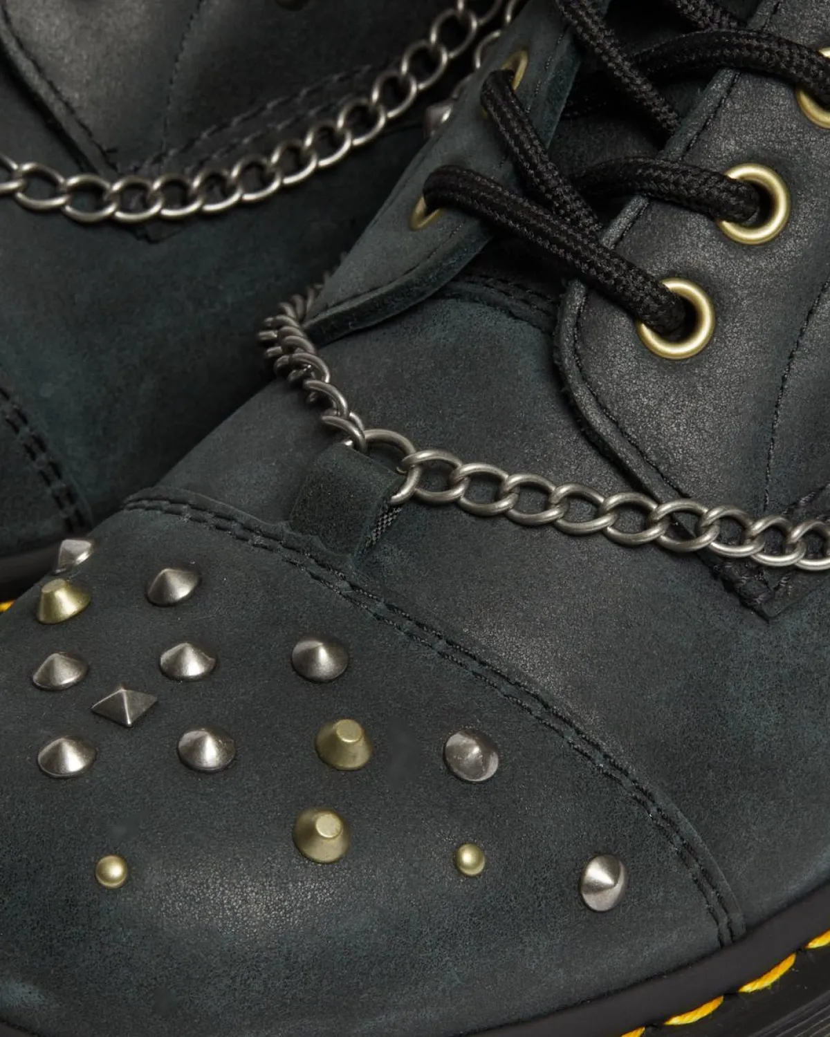 Cheap 1460 Ketting met Studs Leren Veterlaarzen UNISEX Enkellaarzen|Veterlaarzen