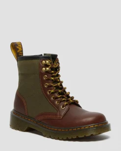 Outlet 1460 Panel Canvas & Leren Laarzen voor Kinderen UNISEX Sale Voor Kinderen|Laarzen