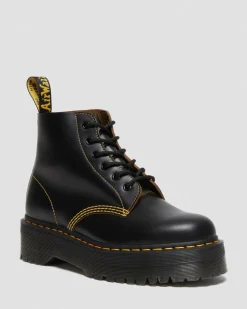 Hot 101 Quad Vintage Smooth Leren Platform Enkellaarzen MENS Platform Laarzen|Dames Sale