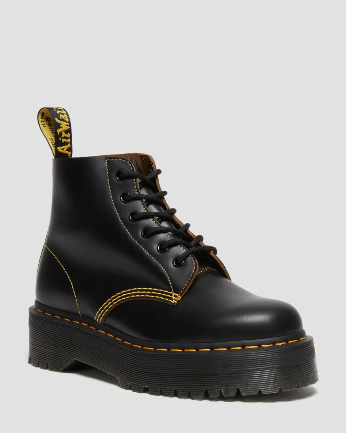 Hot 101 Quad Vintage Smooth Leren Platform Enkellaarzen MENS Platform Laarzen|Dames Sale