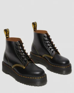 Hot 101 Quad Vintage Smooth Leren Platform Enkellaarzen MENS Platform Laarzen|Dames Sale