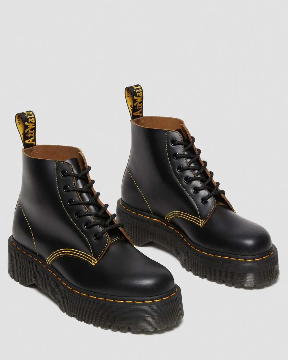 Hot 101 Quad Vintage Smooth Leren Platform Enkellaarzen MENS Platform Laarzen|Dames Sale