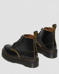 Hot 101 Quad Vintage Smooth Leren Platform Enkellaarzen MENS Platform Laarzen|Dames Sale