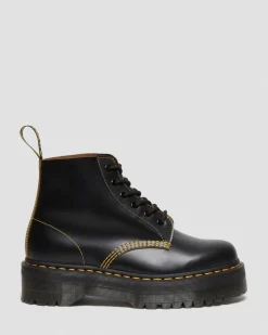 Hot 101 Quad Vintage Smooth Leren Platform Enkellaarzen MENS Platform Laarzen|Dames Sale