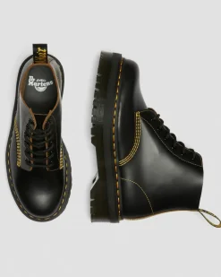 Hot 101 Quad Vintage Smooth Leren Platform Enkellaarzen MENS Platform Laarzen|Dames Sale