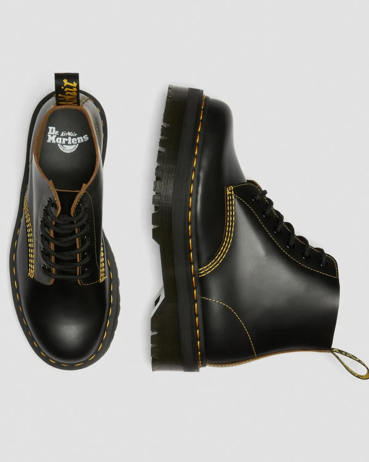 Hot 101 Quad Vintage Smooth Leren Platform Enkellaarzen MENS Platform Laarzen|Dames Sale
