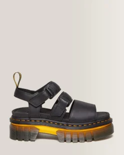 Outlet Ricki Contrasterende Zool Leren Platform Sandelen met 3 Banden WOMENS Lichte Sandalen|Platform Sandalen