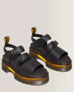 Outlet Ricki Contrasterende Zool Leren Platform Sandelen met 3 Banden WOMENS Lichte Sandalen|Platform Sandalen