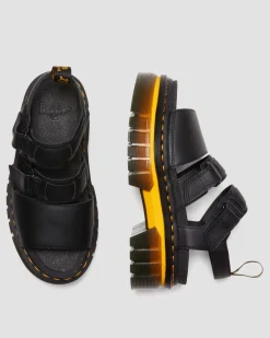 Outlet Ricki Contrasterende Zool Leren Platform Sandelen met 3 Banden WOMENS Lichte Sandalen|Platform Sandalen