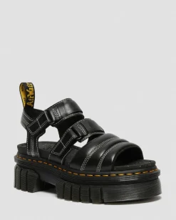Outlet Ricki Leren Sandalen met 3 Riemen UNISEX Dames Sale|Lichte Sandalen