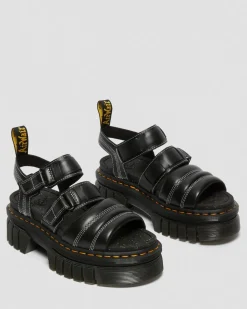 Outlet Ricki Leren Sandalen met 3 Riemen UNISEX Dames Sale|Lichte Sandalen