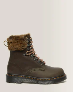 Store 1460 Serena Collar Imitatiebont Gevoerde Enkellaarzen UNISEX Veterlaarzen|Enkellaarzen