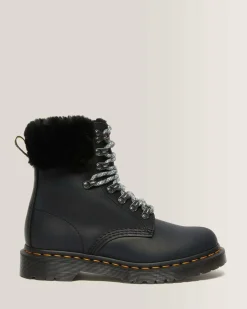 Store 1460 Serena Collar Imitatiebont Gevoerde Enkellaarzen UNISEX Veterlaarzen|Enkellaarzen