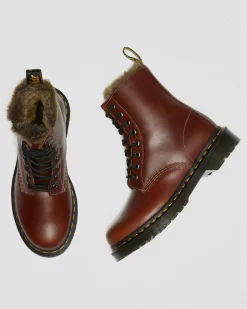 Outlet 1460 Serena Imitatiebont Gevoerde Enkellaarzen UNISEX Dames Sale|Laarzen