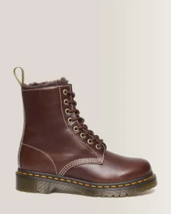Cheap 1460 Serena Imitatiebont Gevoerde Leren Veterlaarzen UNISEX Veterlaarzen|Enkellaarzen