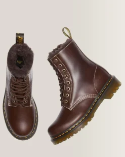 Cheap 1460 Serena Imitatiebont Gevoerde Leren Veterlaarzen UNISEX Veterlaarzen|Enkellaarzen